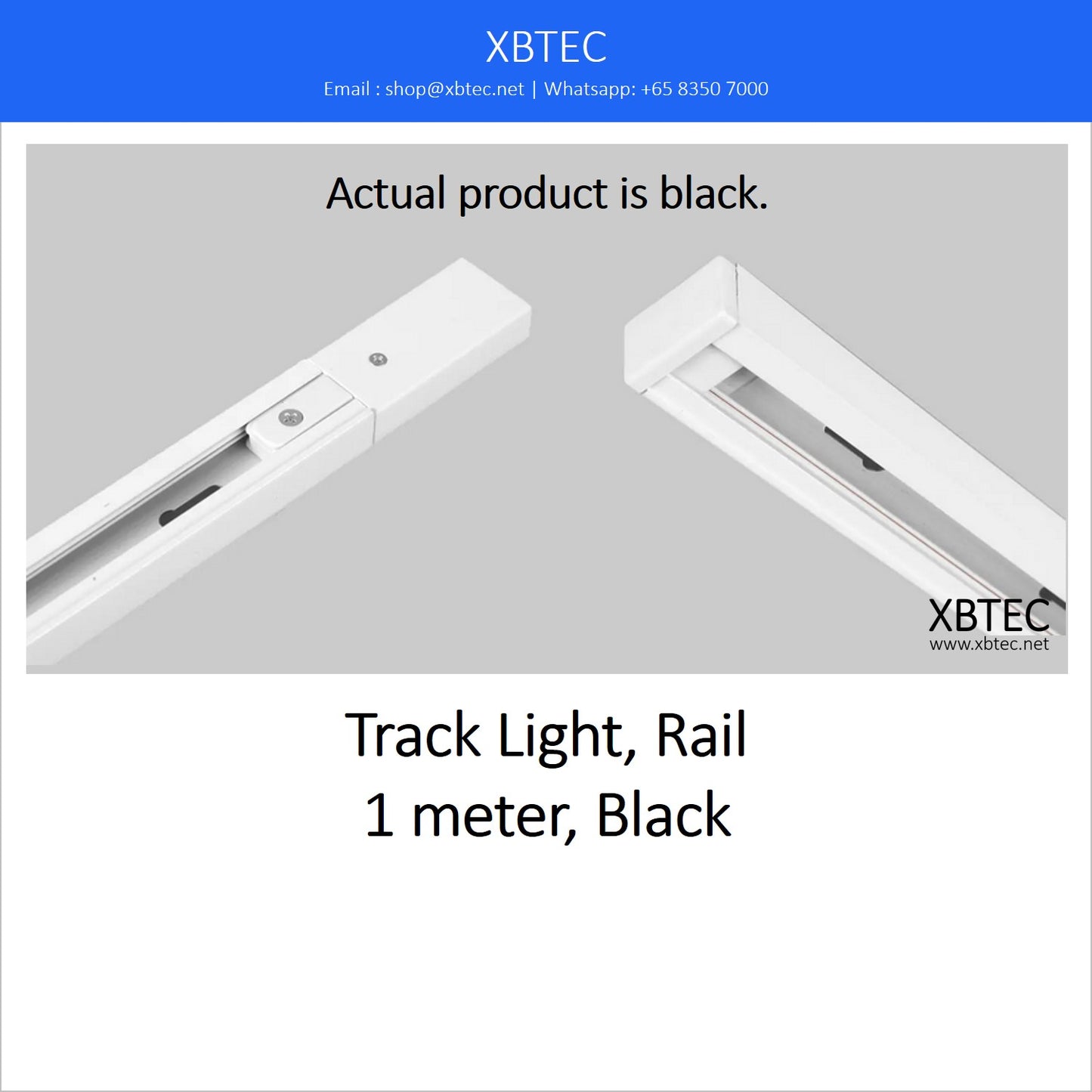 Track Light, Rail, 1 meter, Black