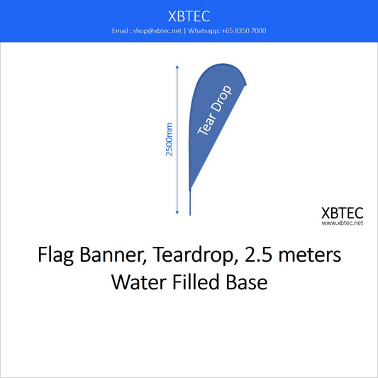 Branding Flag Banner, Teardrop, 2.5 meters, Water Filled Base