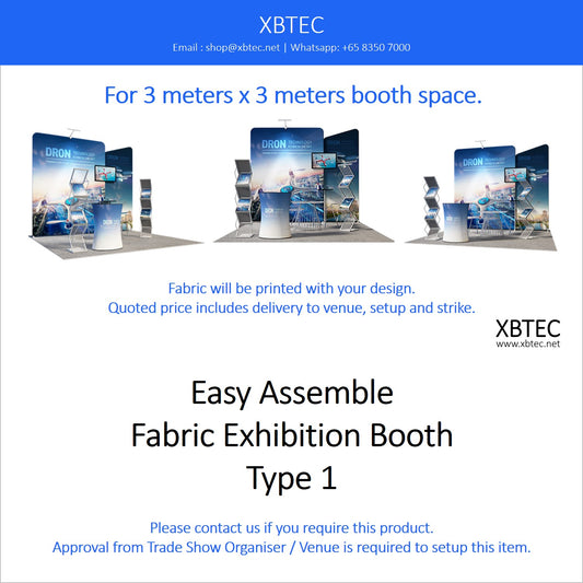 Easy Assmeble Fabric Booth, 3mx3m, Type 1