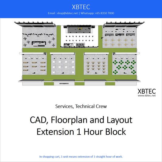 (Services, Technical Crew) CAD, Floorplan and Layout, Extension 1 Hour Block