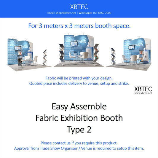 Easy Assmeble Fabric Booth, 3mx3m, Type 2