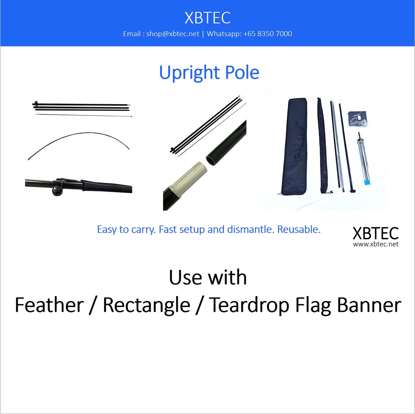 Branding Flag Banner, Teardrop, 2.5 meters, Metal Base