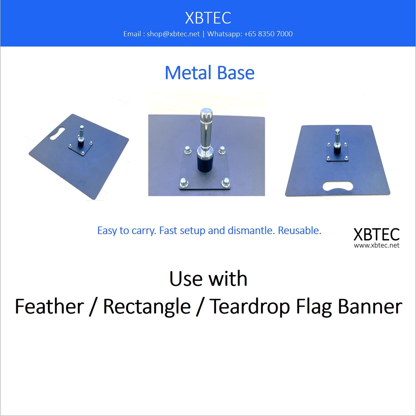 Branding Flag Banner, Feather, 4 meters, Metal Base