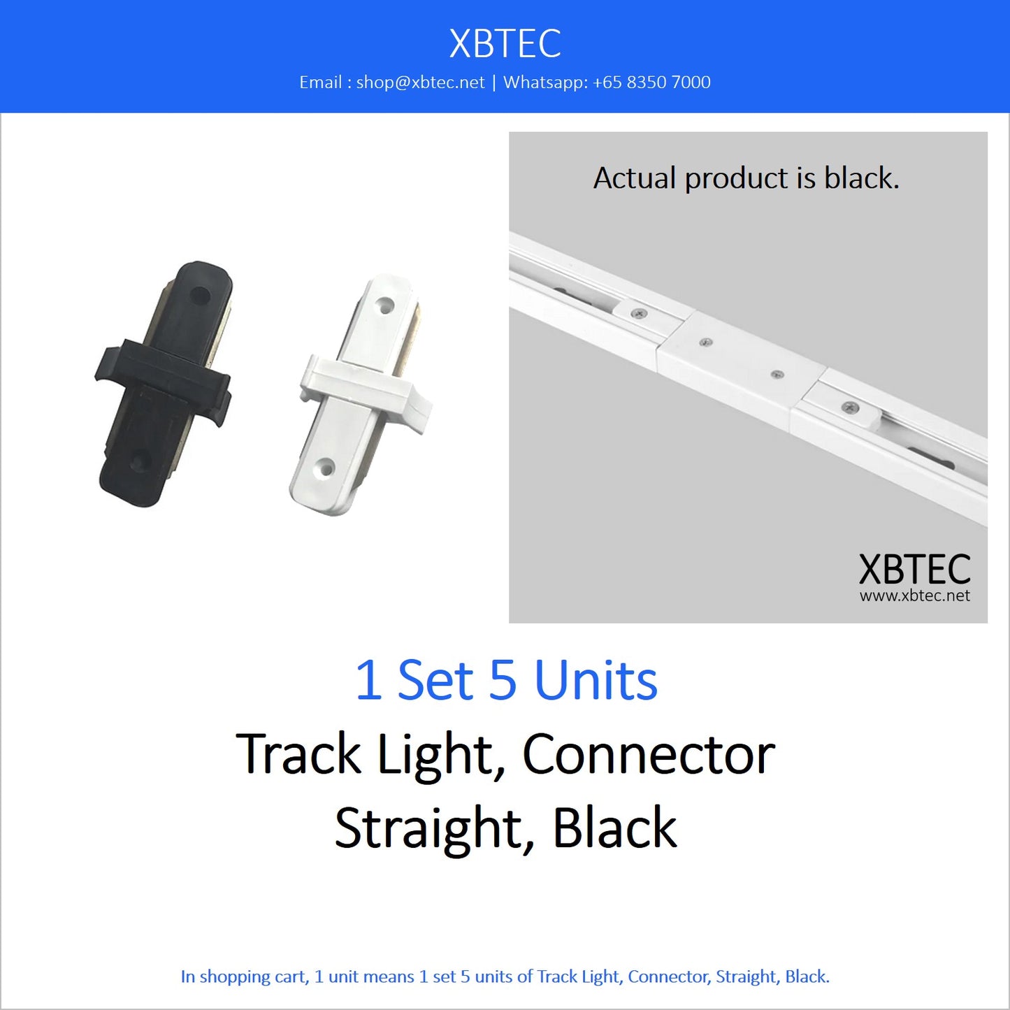 Track Light, Connector, Straight, Black