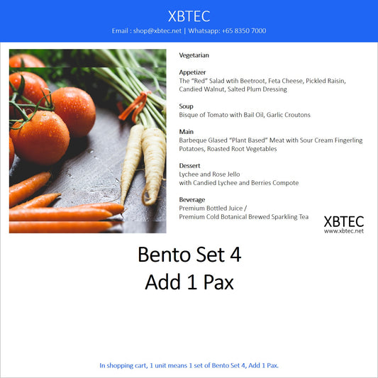 Meals, Bento Set 4, Add On 1 Pax