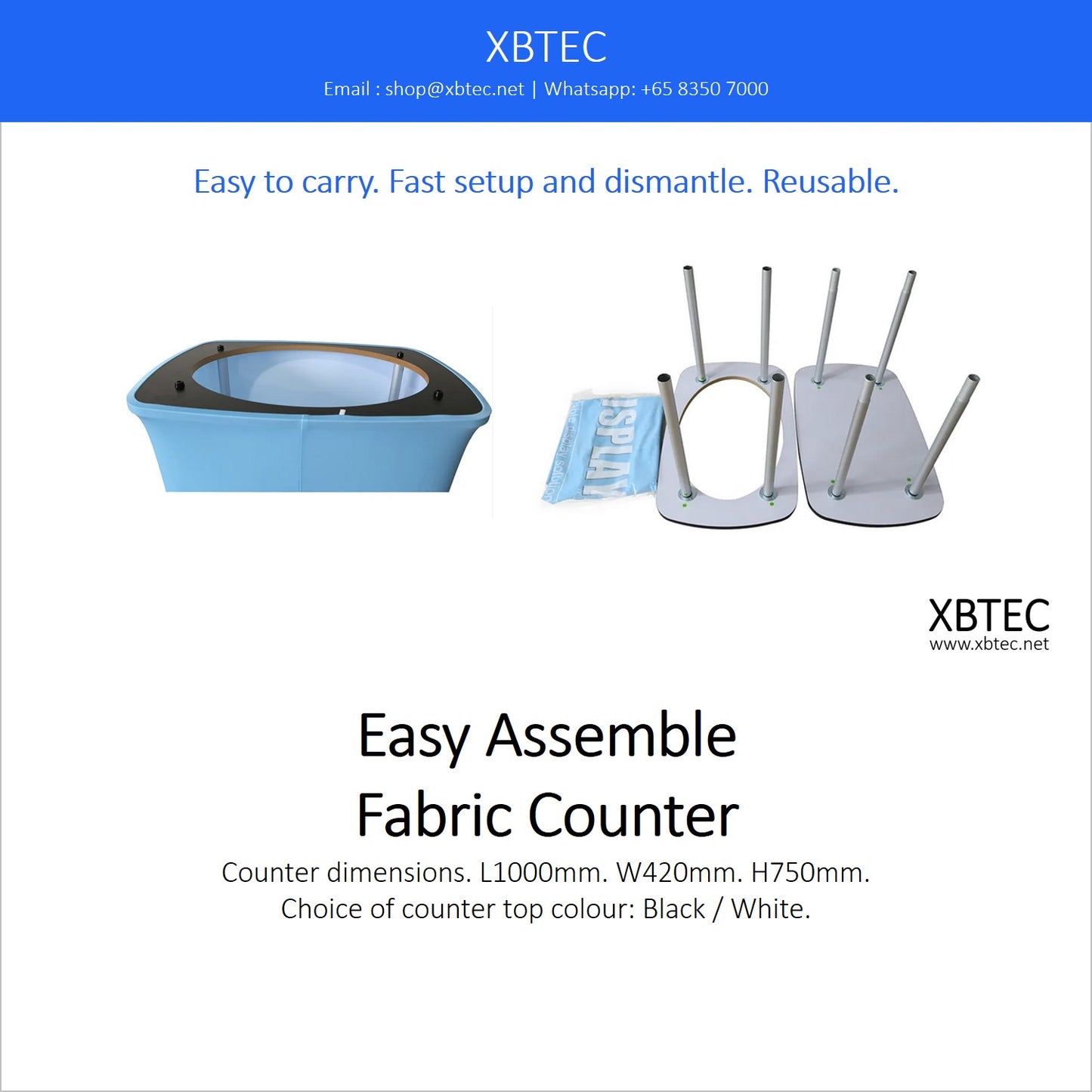 Easy Assemble Fabric Counter