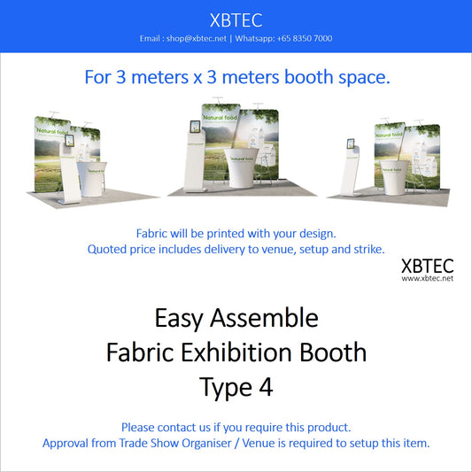 Easy Assmeble Fabric Booth, 3mx3m, Type 4