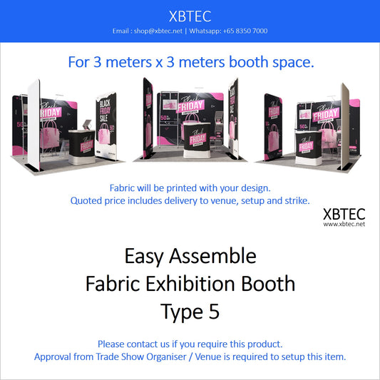 Easy Assmeble Fabric Booth, 3mx3m, Type 5