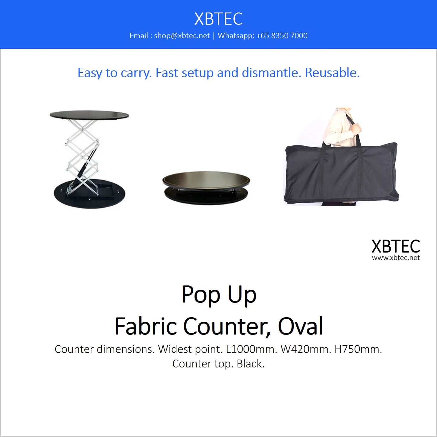 Easy Assemble Fabric Pop Up Counter