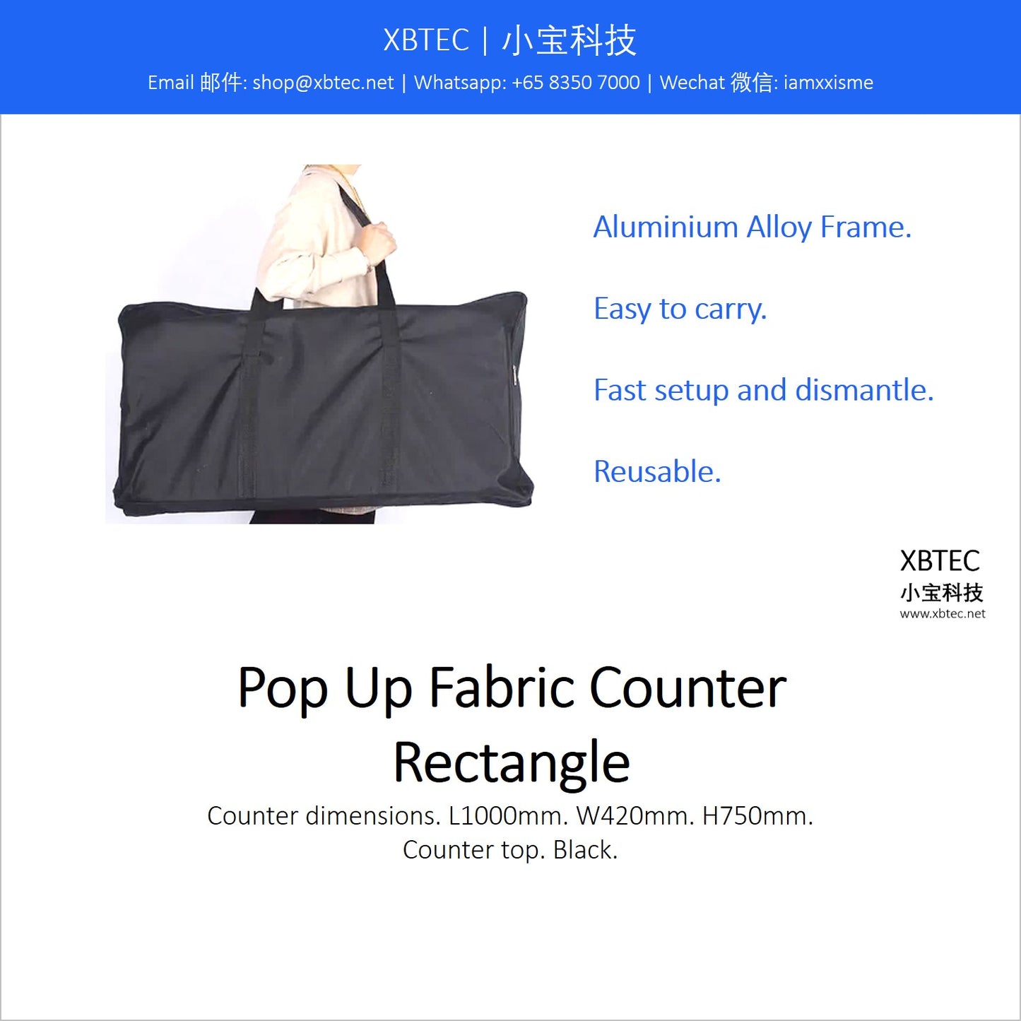 Easy Assemble Fabric Pop Up Counter