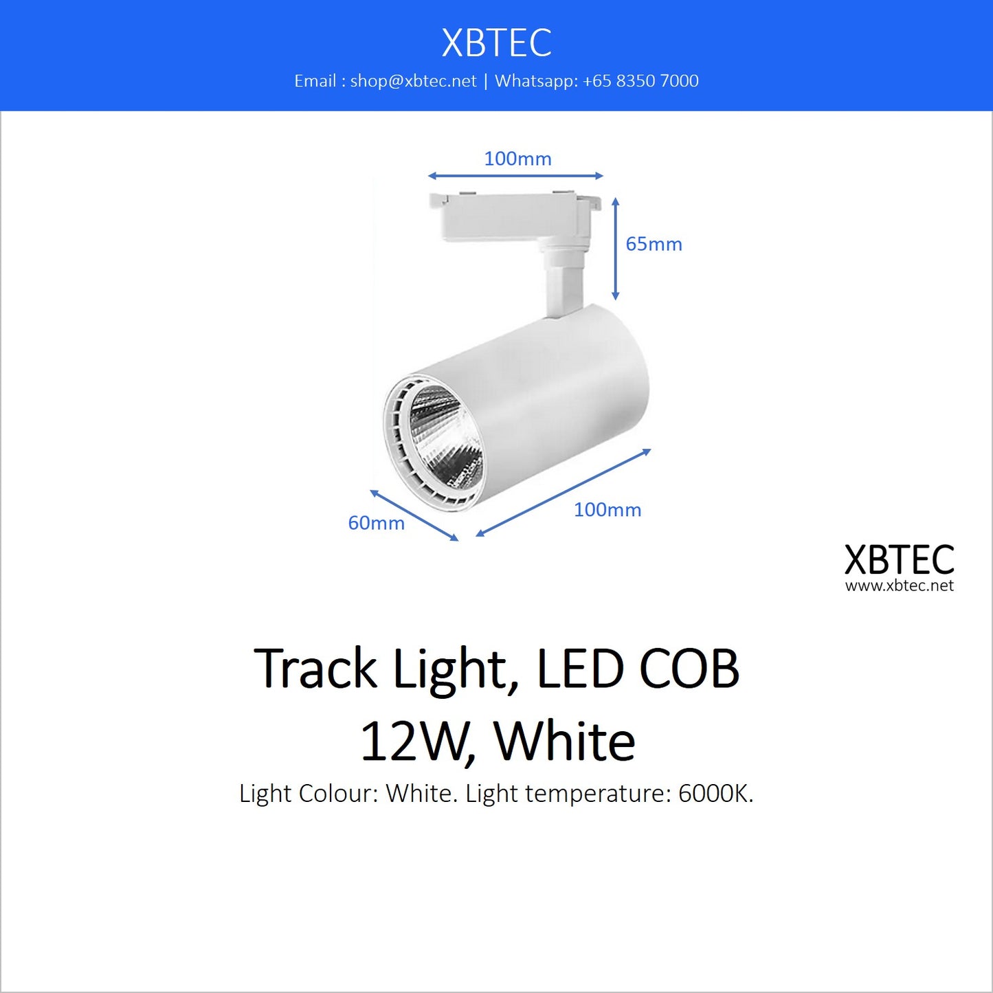 Track Light, LED COB, 12W, White