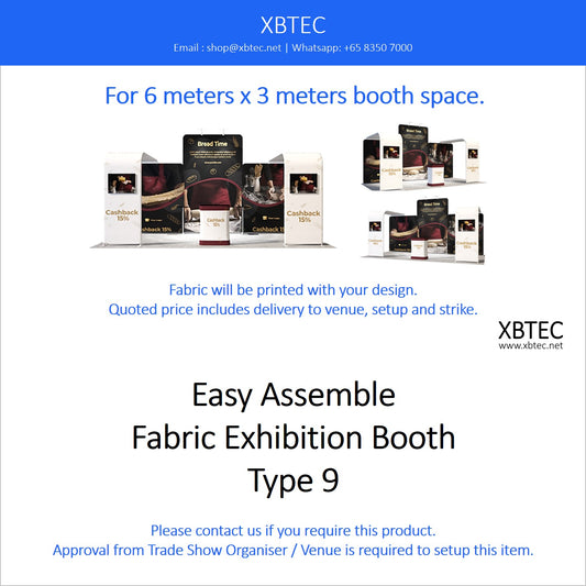 Easy Assemble Fabric Booth, 6mx3m, Type 9