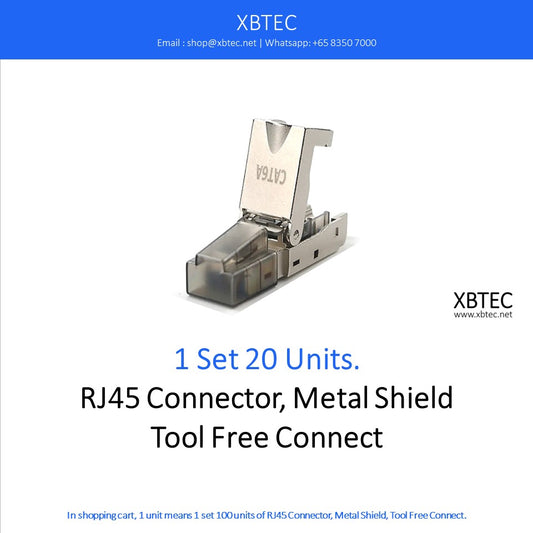 Connector, RJ45 Connector, Metal Shield, Tool Free Connect